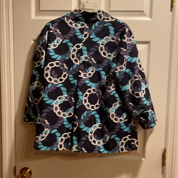 Alfred Dunner Blue & White Decorative Jacket 14 - Picture 4 of 5